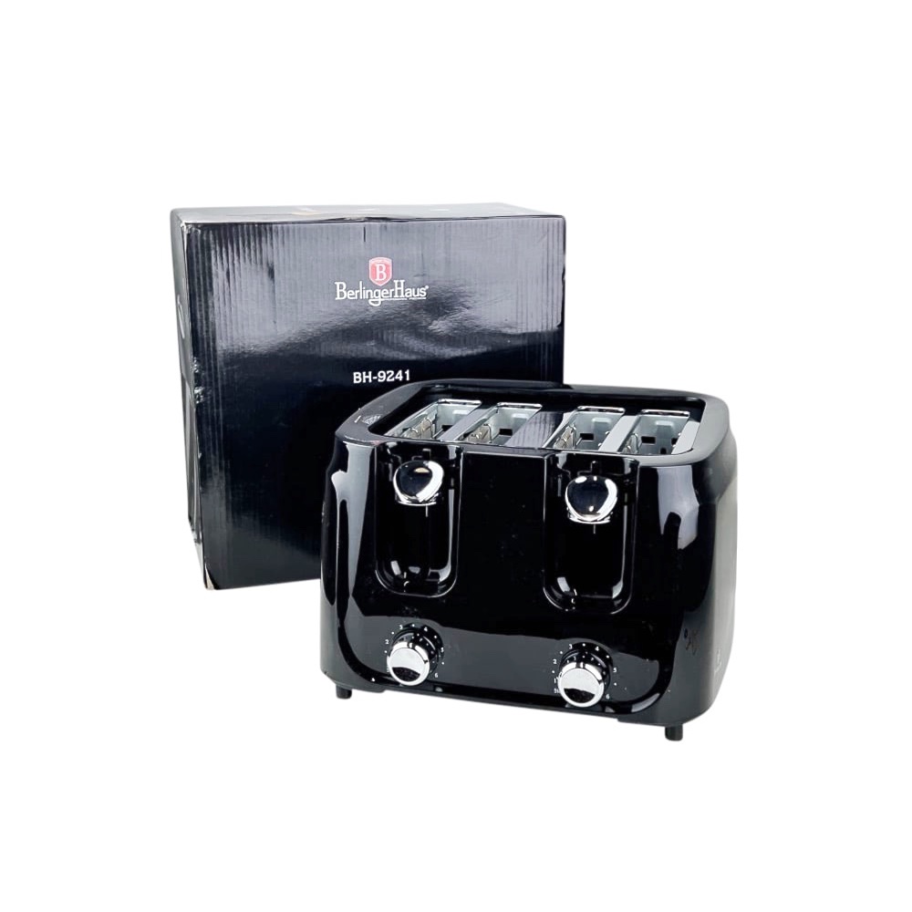 4-Schlitz-Toaster Black Edelstahl Kunststoff Schwarz