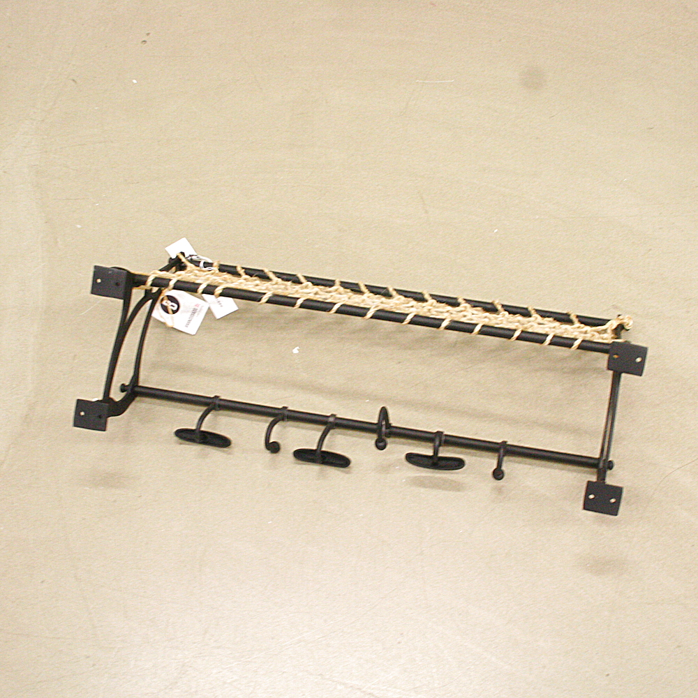 Garderobe schwarz Metall/Jute B ca. 65 cm