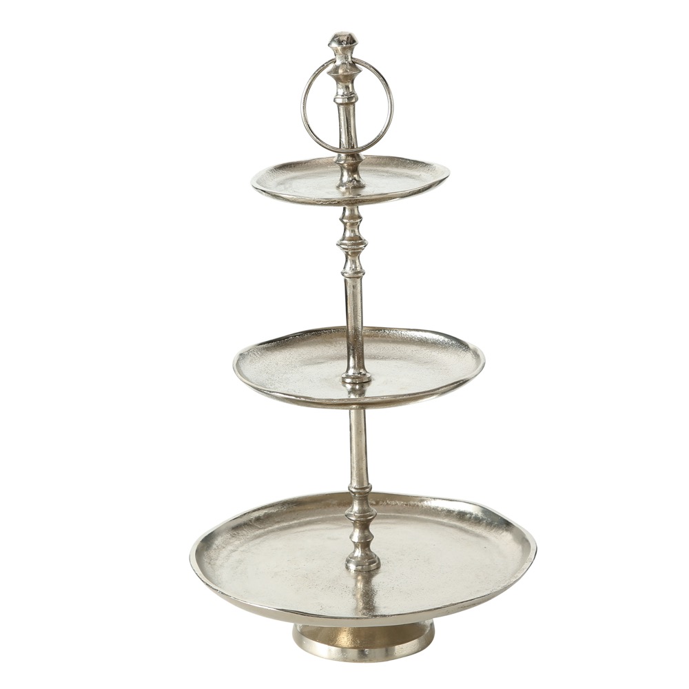 Deko-Etagere Flaire H 48cm Aluminium silber