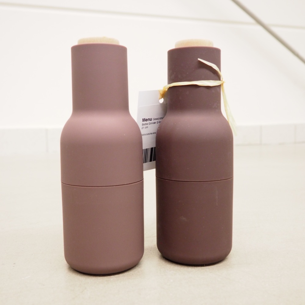 Gewürzmühlen-Set Bottle Grinder 2-tlg. Ø 8 cm H 21 cm Kunststoff Holz