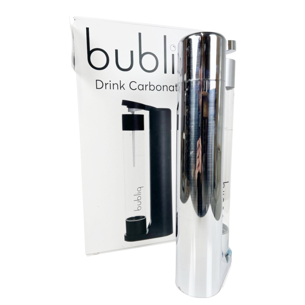 Wassersprudler bubliq inkl. Wasserflasche ohne Zylinder silberfarben