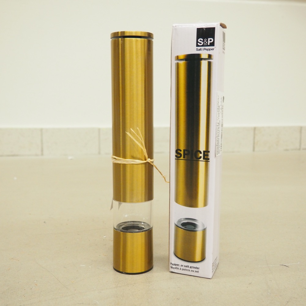 Gewürzmühle Sheda Goldfarben Höhe ca. 29cm Keramikmahlwerk