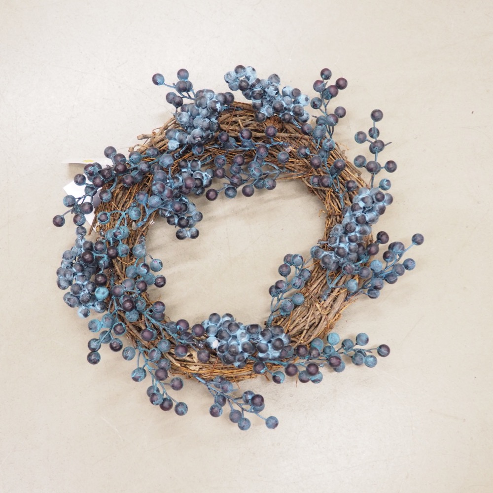 Deko-Kranz Tim Beeren blau natur Weide Ø 35 cm Weidenkranz