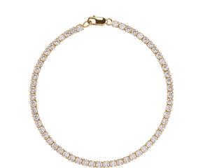 Vergoldetes Armband Tennis Zirkoniasteinen Goldfarben