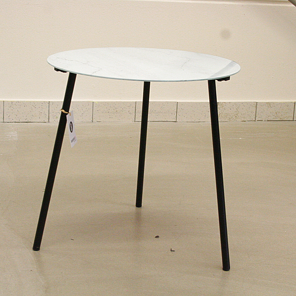 Beistelltisch Marmor-Optik weiß H50cm Ø50cm