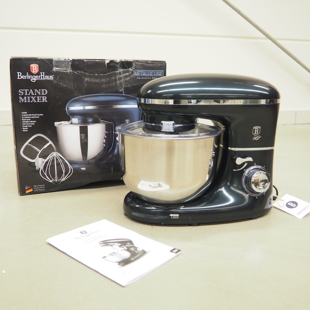 Küchenmaschine Aquamarine Rührschüssel 6 L 1400W viel Zubehör