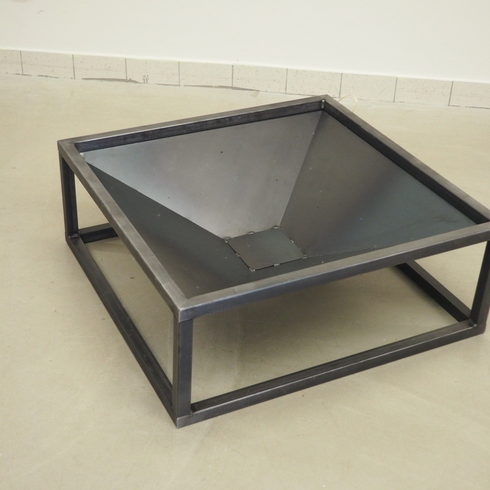 Feuerschale Square modern schwarz Metall Feuerstelle Quadrat