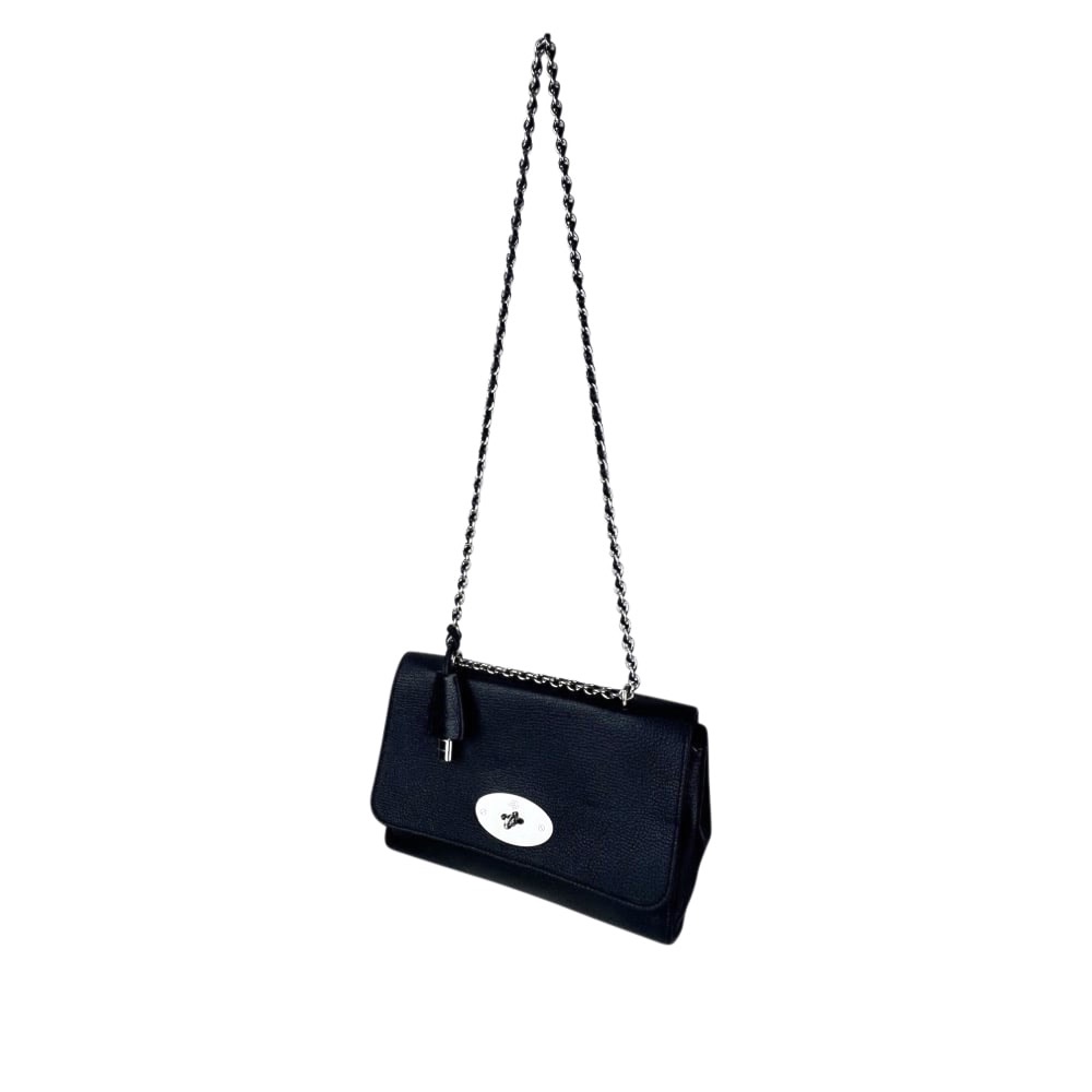 Leder-Umhängetasche Medium Lily Glossy Goat Black