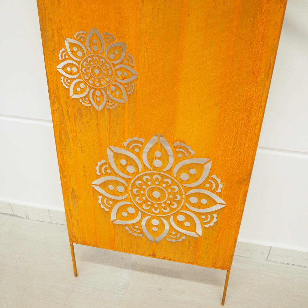 Deko Objekt Sichtschutz Mandala Rost-Optik ca.150cm hoch