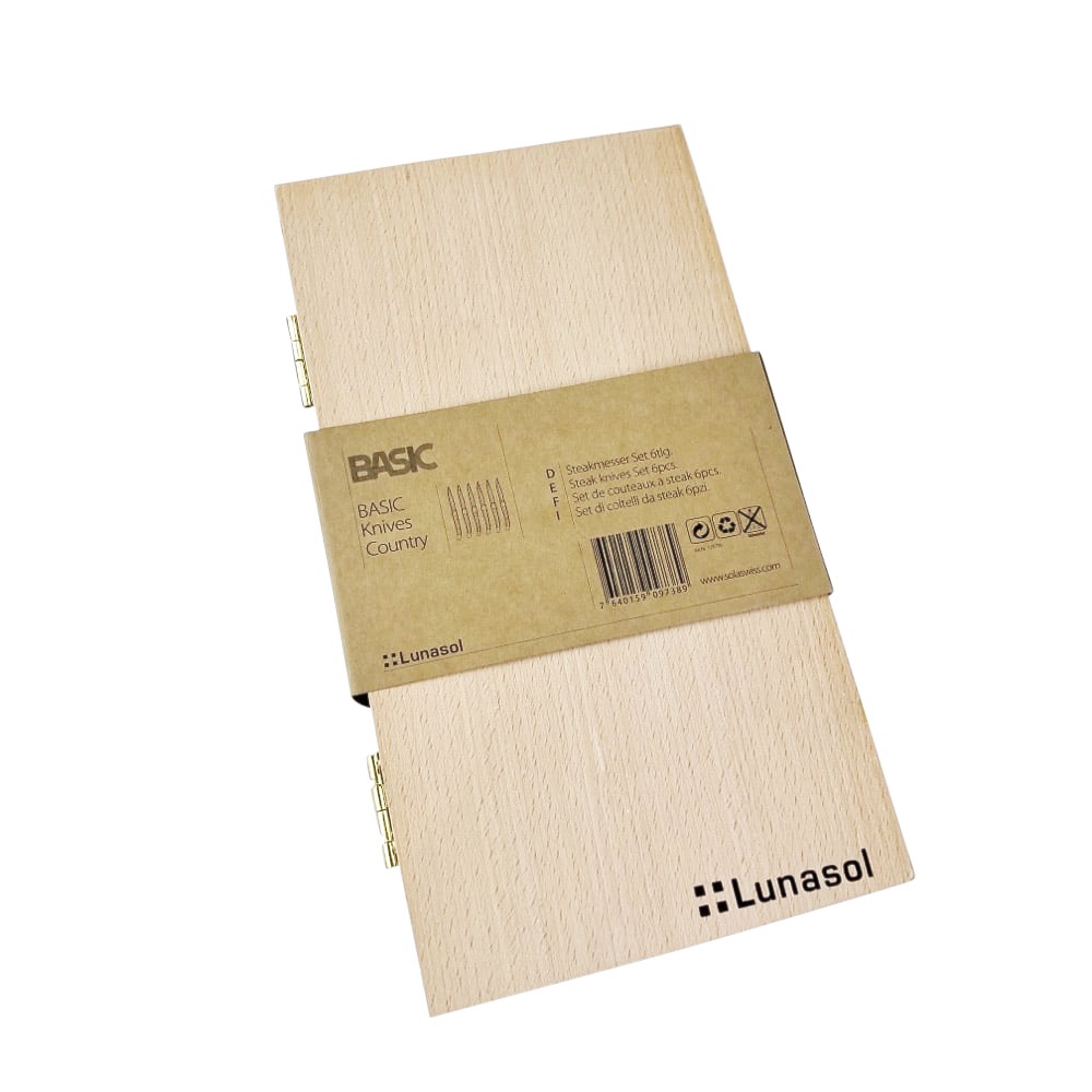 Steakmesser Jasmine Holz-Griff 6 Stück Edelstahl Holz
