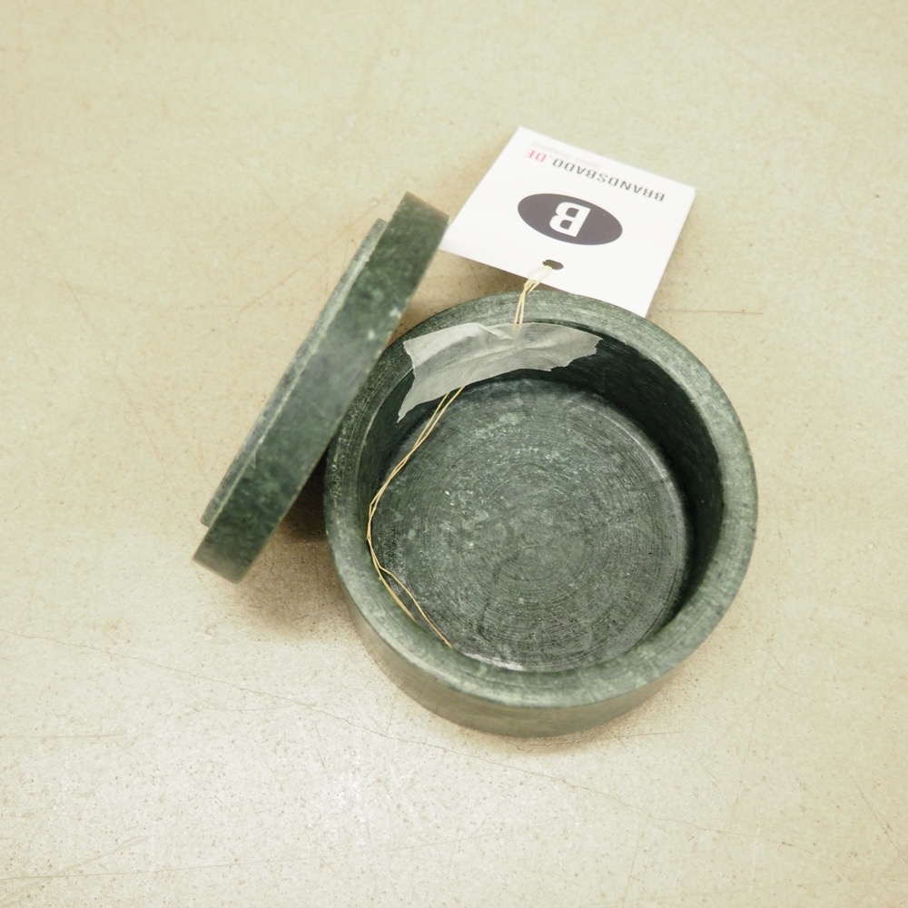 Deko-Dose Marmor Grün 10x6cm rund Deckel Steindose Aufbewahrung