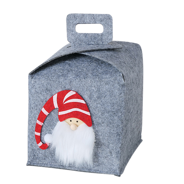 Geschenkbox-Set  Kolja 3-tlg. 2 sort. Quadrat H 15-23cm Filz Kunstfell