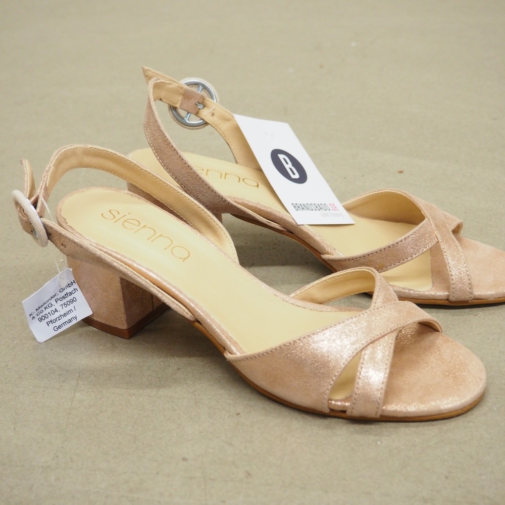 Sandalette Sandale Rosé Gr. 38 Blockabsatz