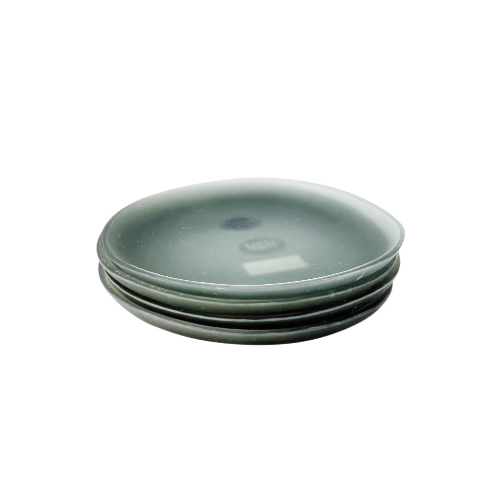 4 x Handgemachte Brotteller Frost recyceltes Glas