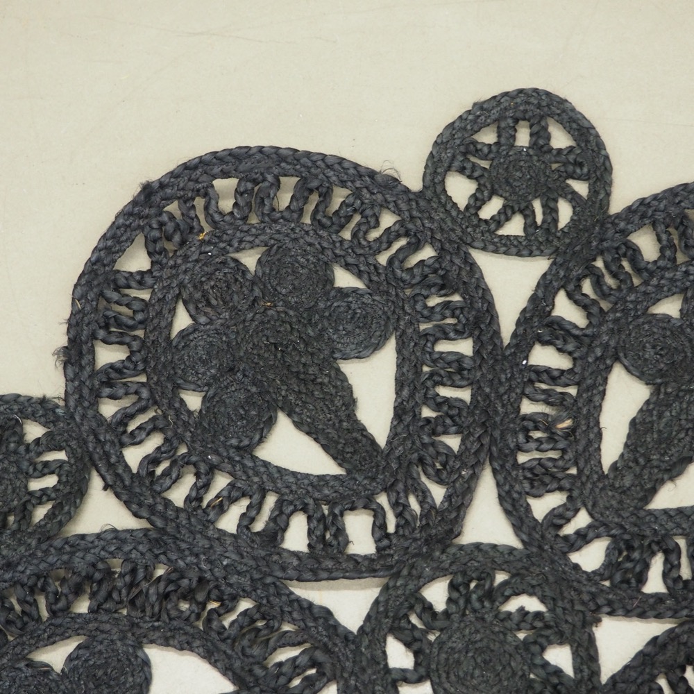 Juteteppich schwarz ø 90 cm
