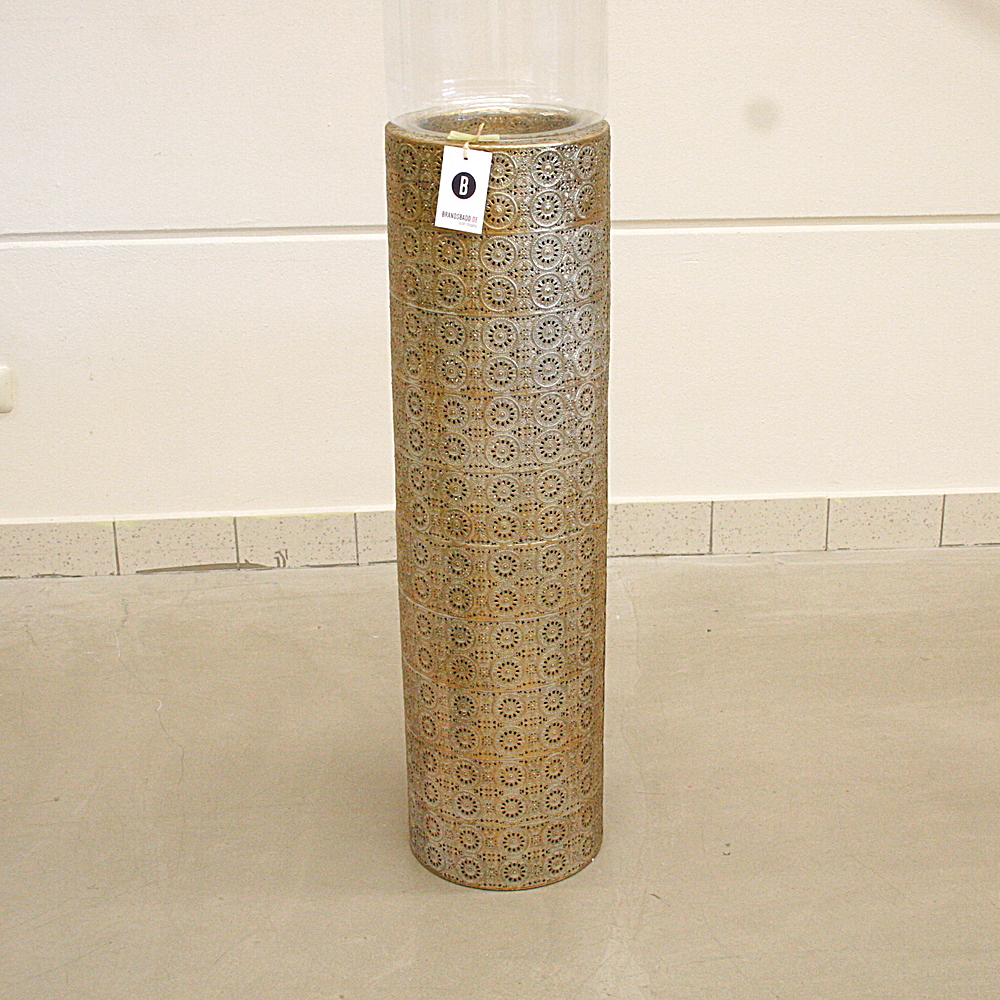 Boden-Windlicht Oriental Groß goldfarben ca. H113 cm Ø25cm Deko