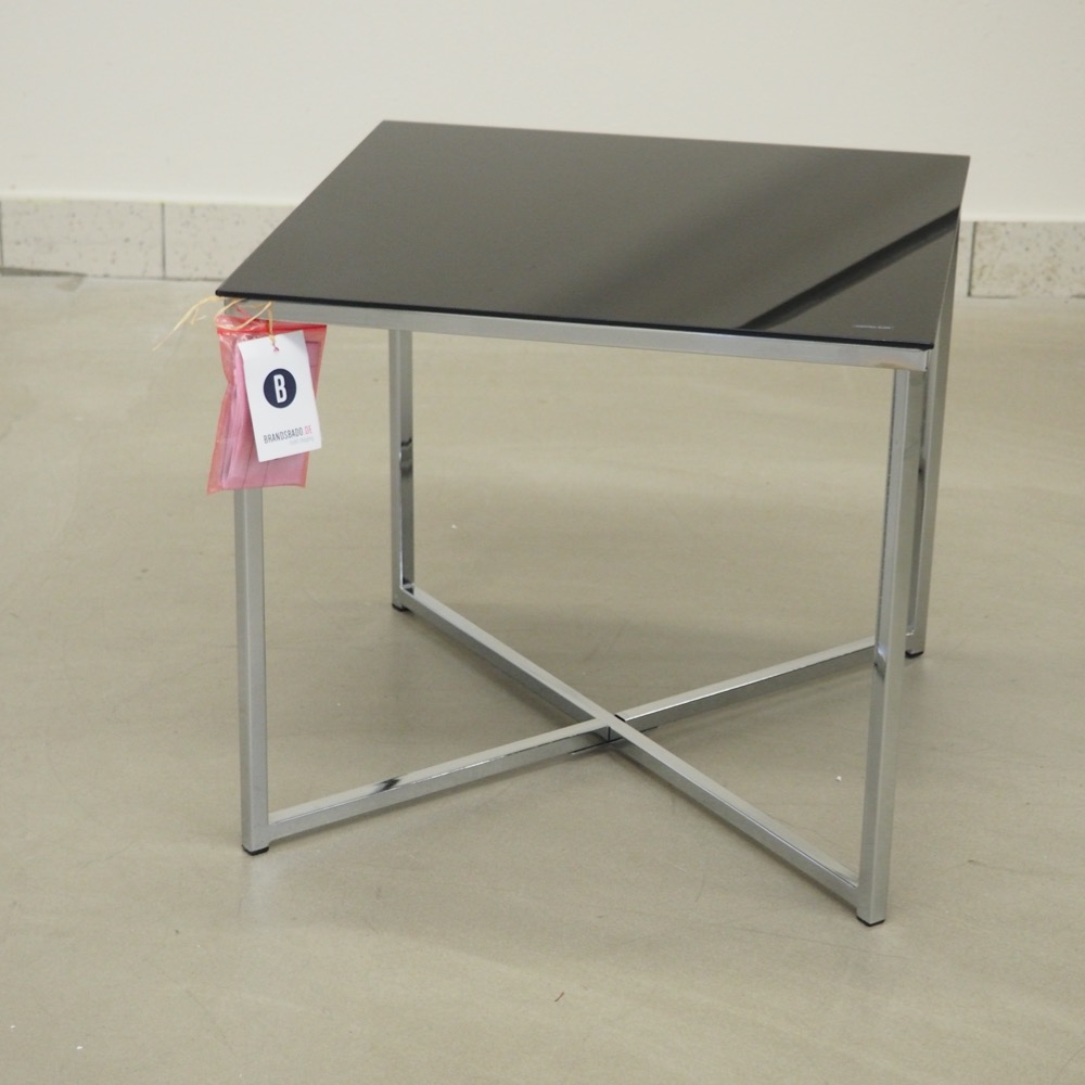 Beistelltisch Matheo Glasplatte schwarz B 50cm H 45cm T 50cm