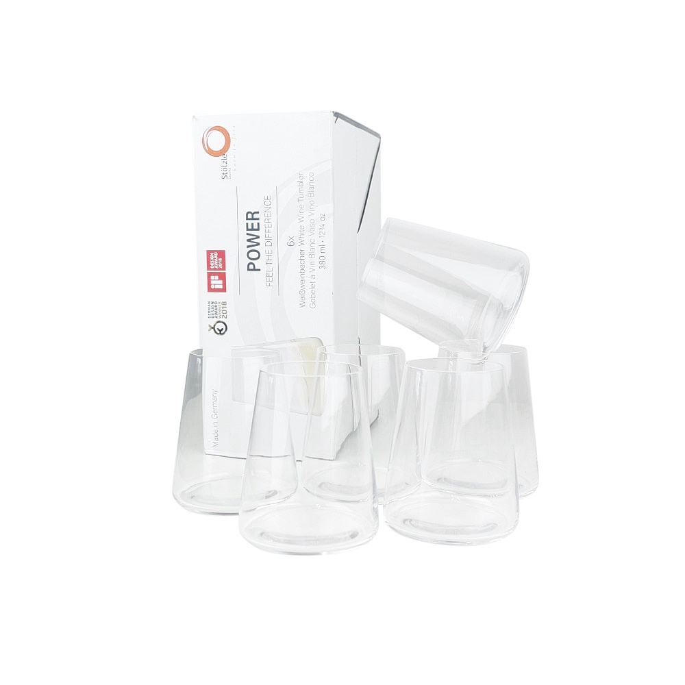 6 x Kristall-Wassergläser Power Kegelform Ø 9 x H 10 cm 380 ml