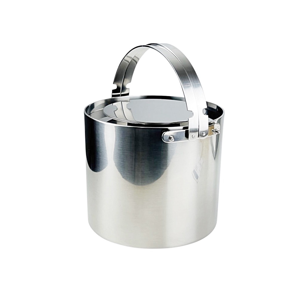 Eiseimer Arne Jacobsen Edelstahl Ø 13 x H 11 cm Silber