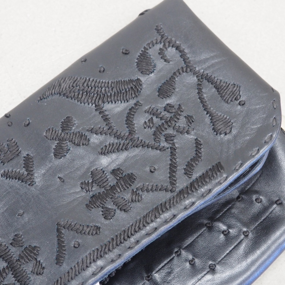Handgefertigte Leder-Clutch Lovebirds schön dünn edel Bag