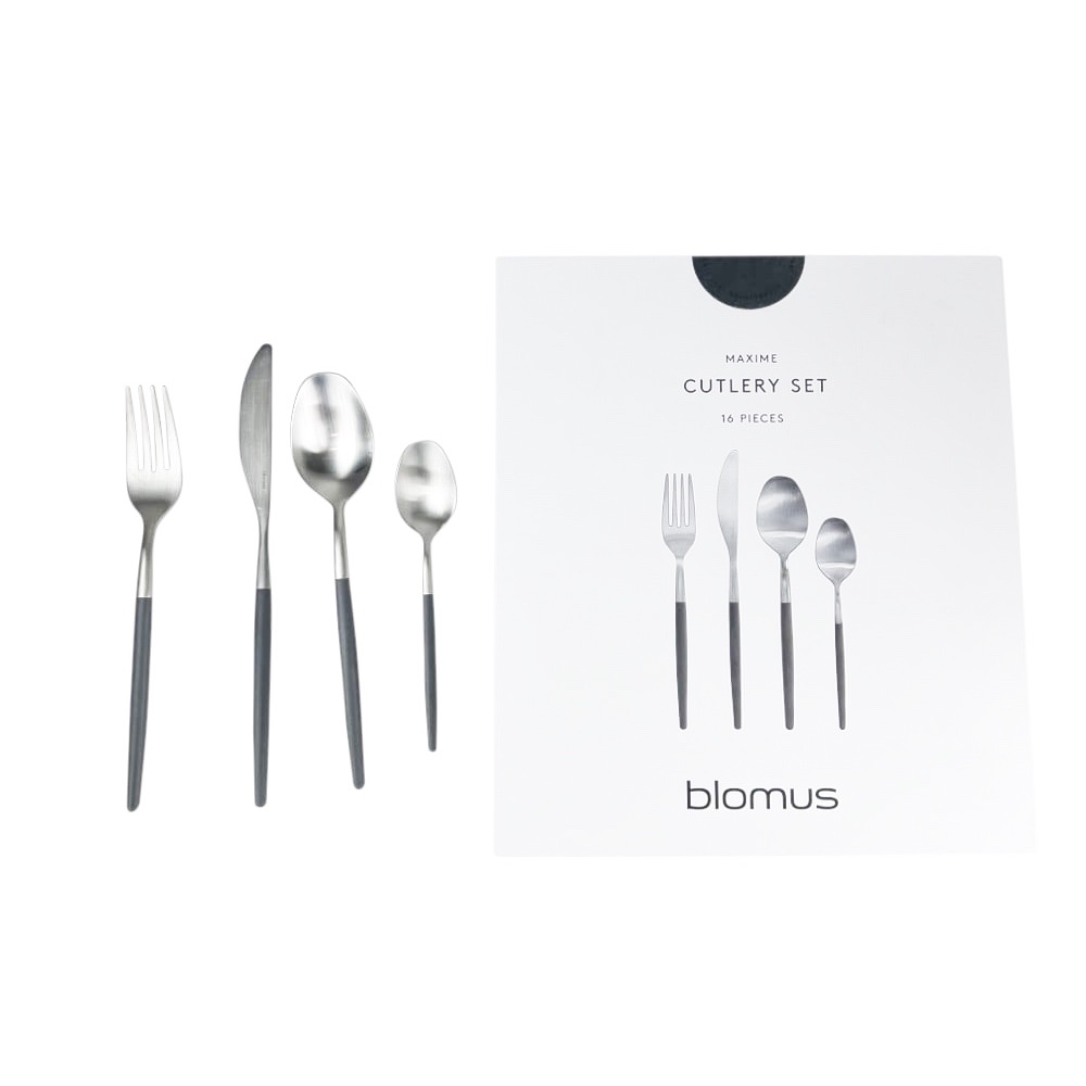 Besteck-Set Maxime Silber graue Griffe 16-teilig