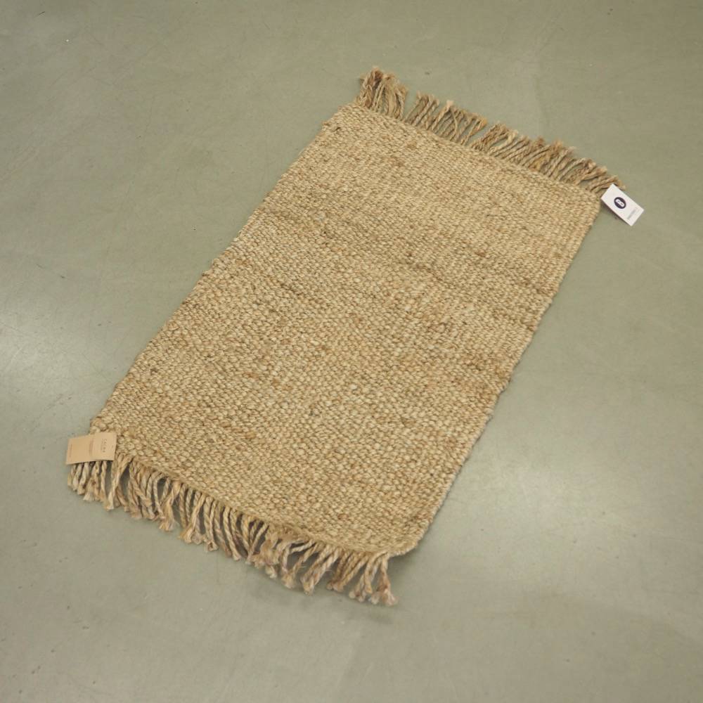 Handgefertigter Jute-Teppich Cadiz Fransen 60x90cm Teppich