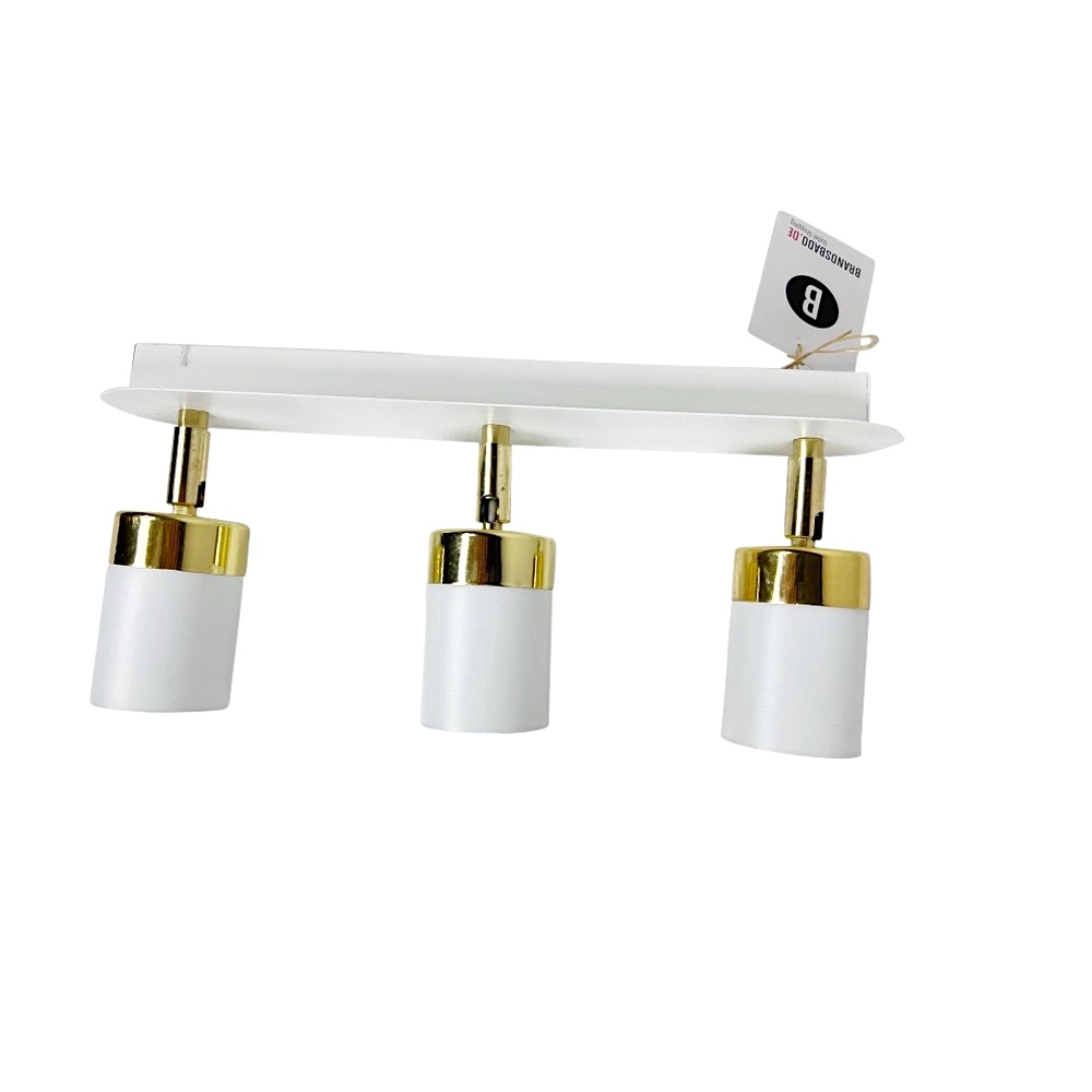 3er-Spot Deckenstrahler Joker Metall Weiß Goldfarben