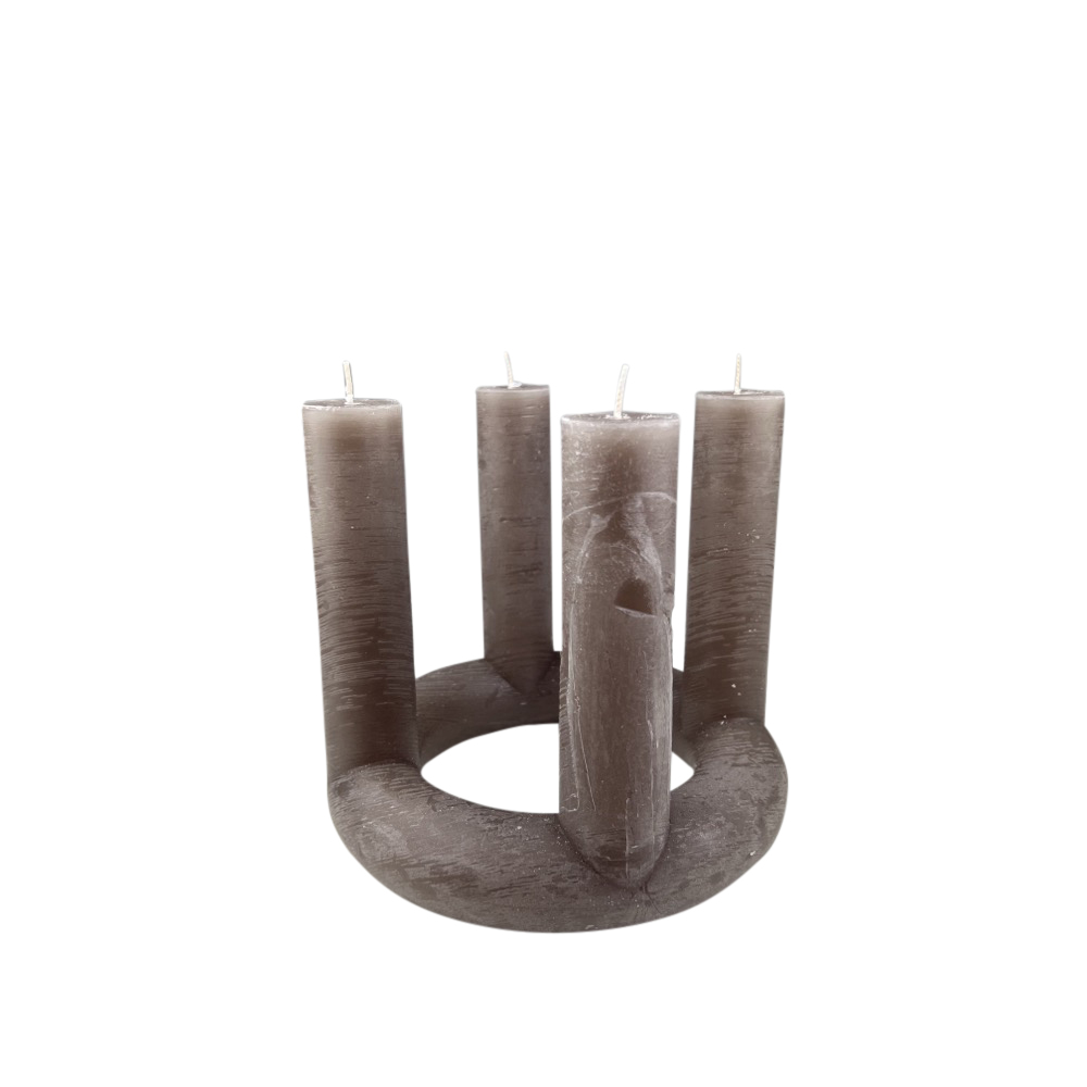 Adventskerze Lucia Taupe 4-Docht