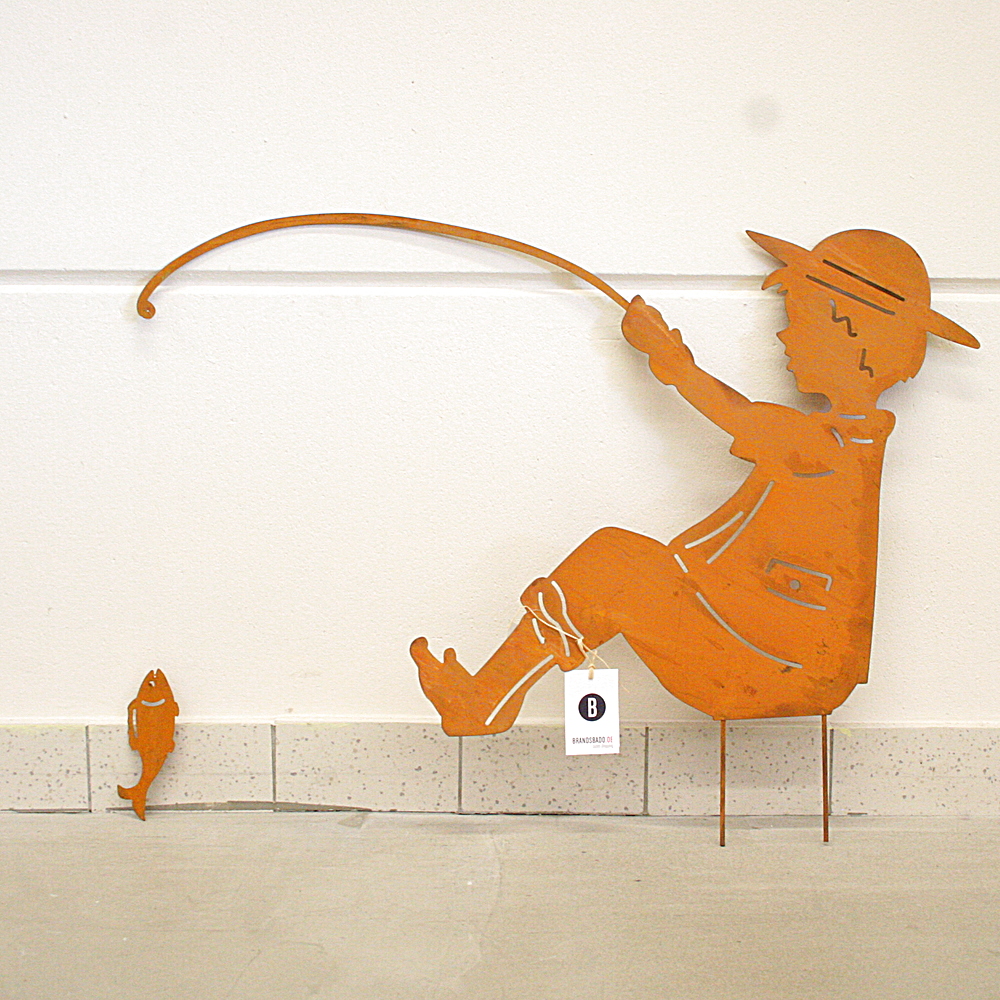 Gartenstecker Angler Edelrost Deko H.ca.64 cm Mia Villa