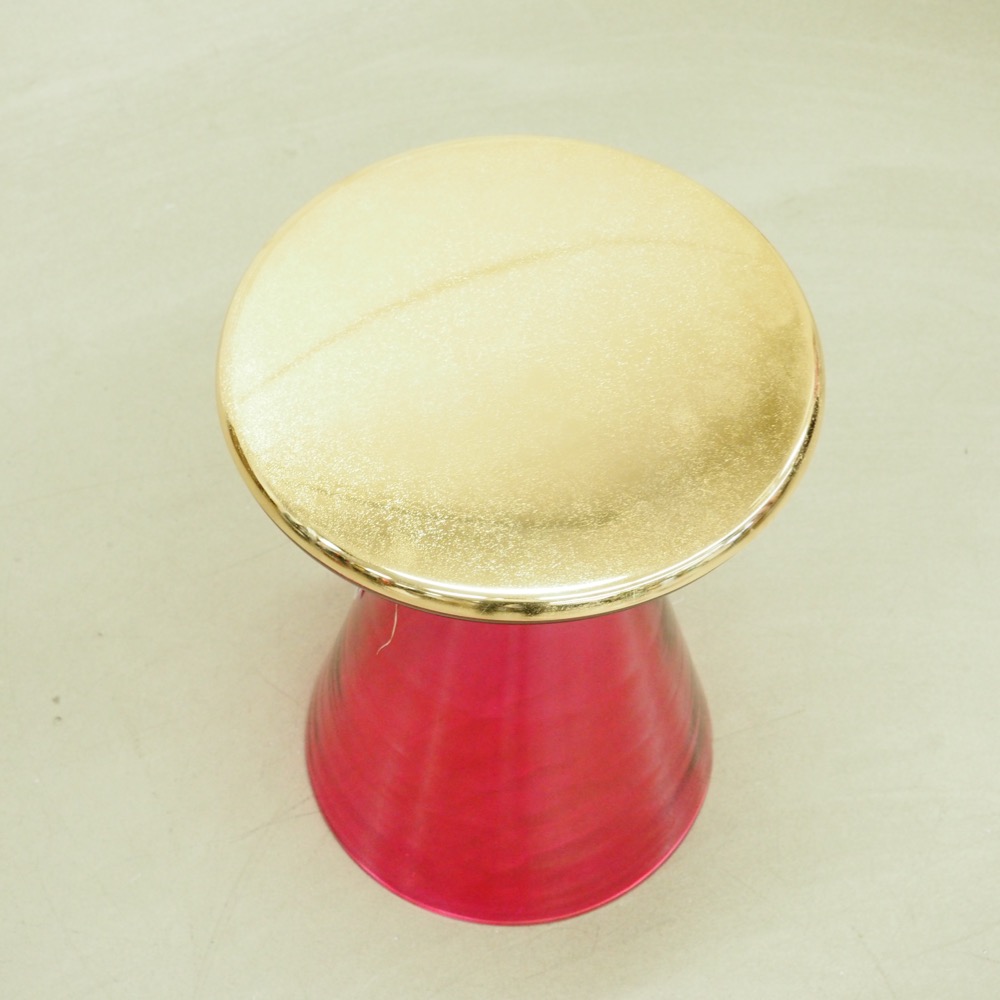 Beistelltisch Jasmin Glas Metall Goldfarben Transparent Pink Ø 36x46 cm