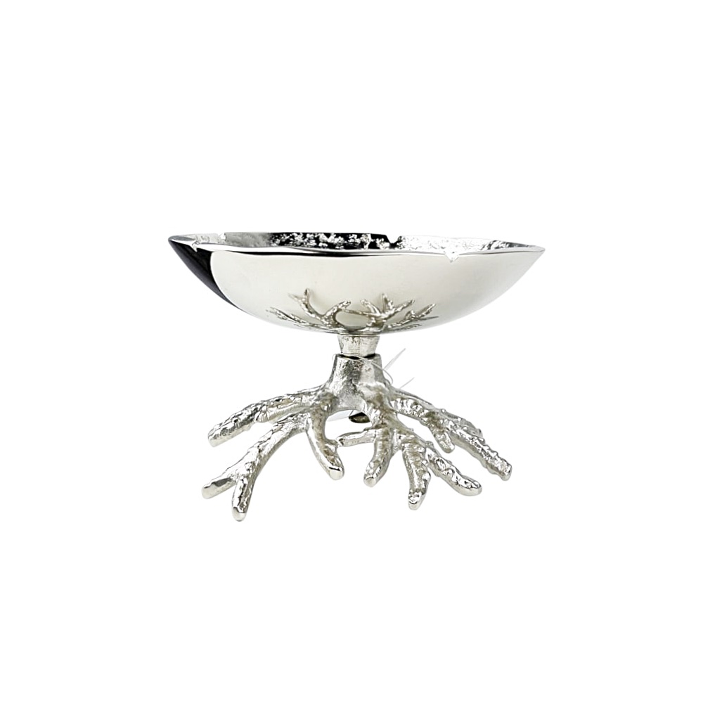 Servierschale Coral auf Fuß Aluminium