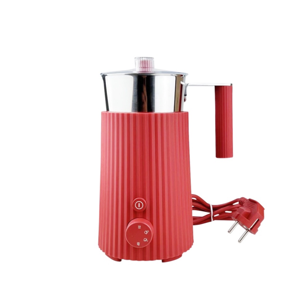 Milchaufschäumer Plissé rot Edelstahl 18/10 B 17 x H 23 cm 350 ml