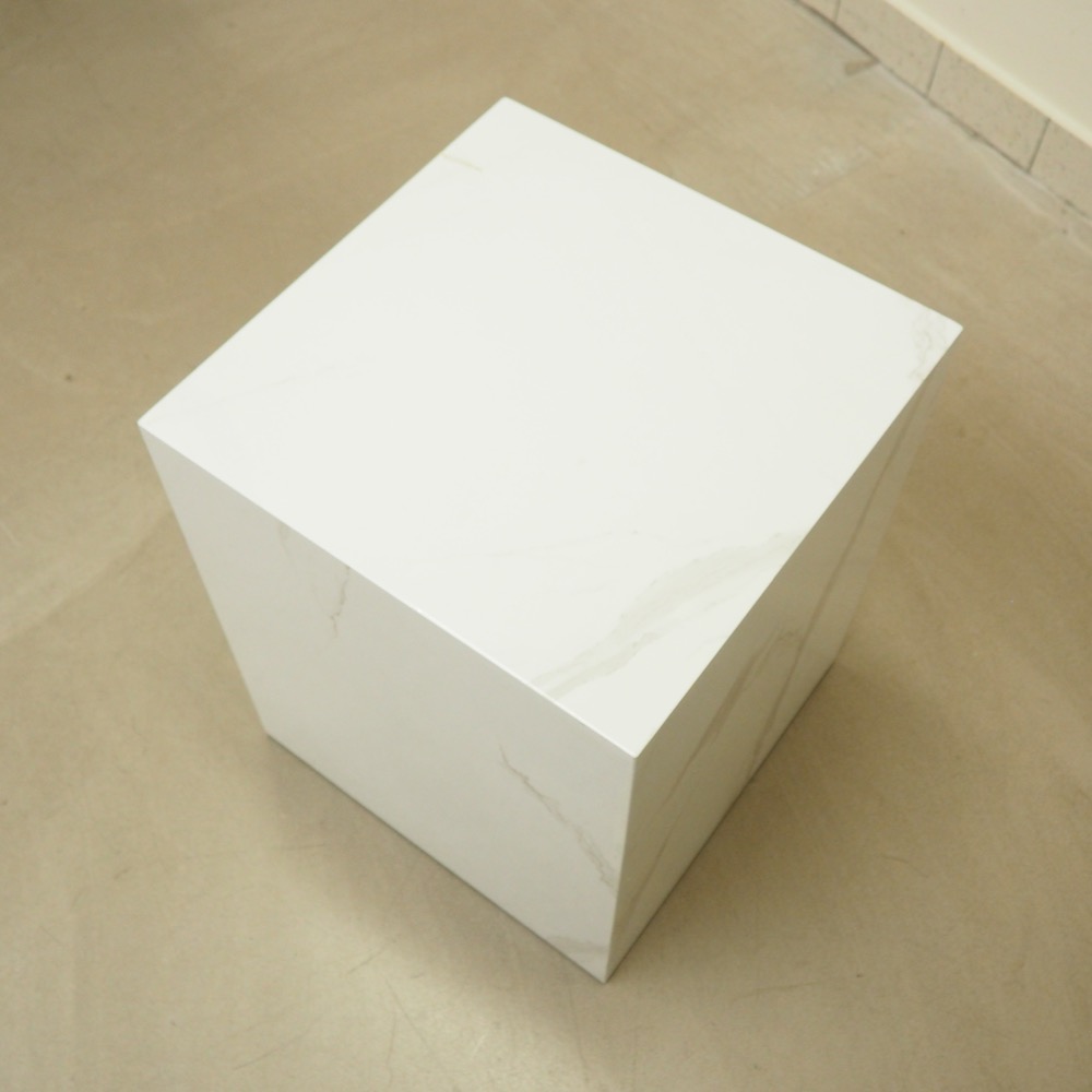 Beistelltisch Cube Marmor Optik MDF weiß ca. B45 x T45 cm