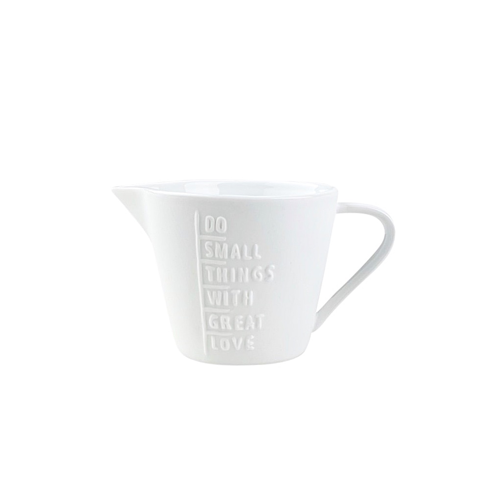 Porzellan-Messbecher Small Things Prägung Ø 9 x H 7 cm Weiß