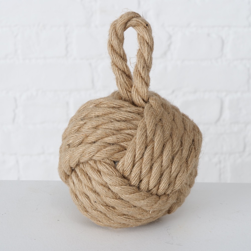 2x Türstopper Türpuffer Zuber Seilknoten 23x15cm Jute Cremeweiß Natur