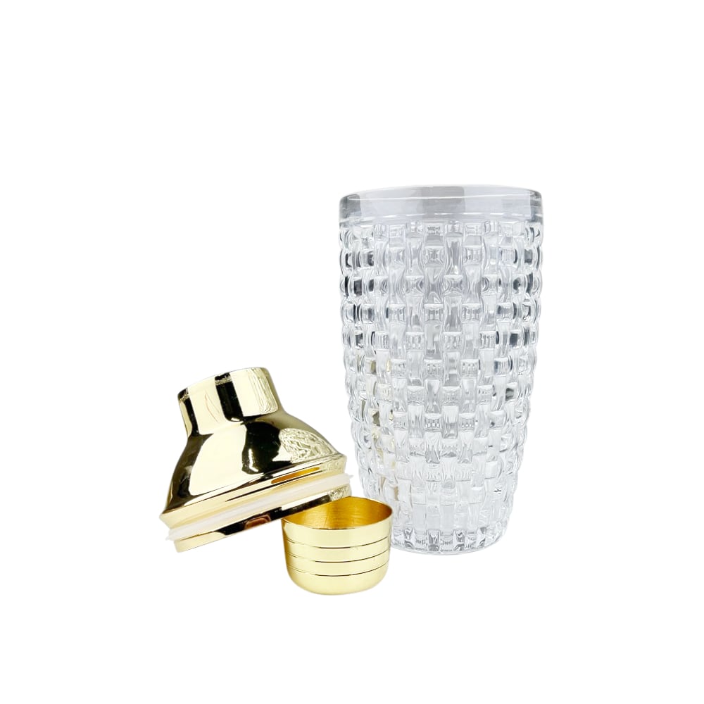 Cocktail-Shaker Jolin Transparent/Gold Glas Edelstahl