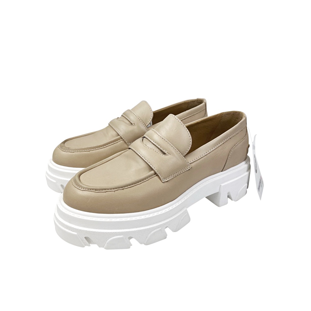 Loafer Leder beige Gr. 39