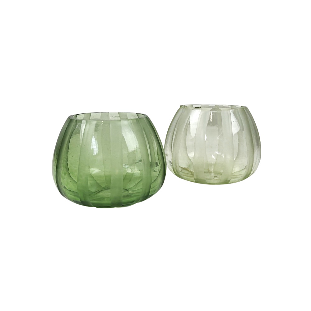 2 Stück Windlicht-Set Mocci Teelicht Glas Set