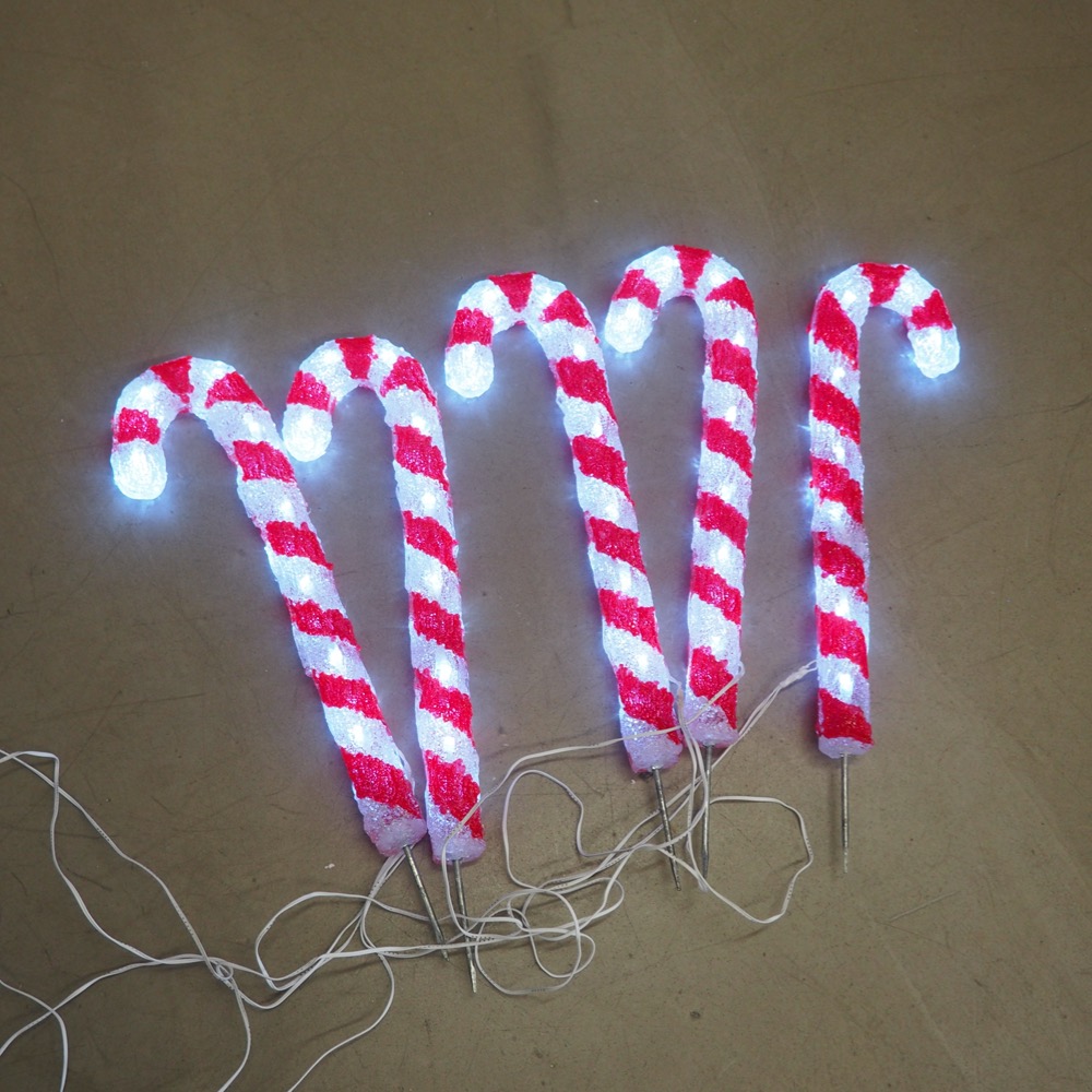 LED Stecker-Set 5-tlg. Zuckerstangen Outdoor geeignet Deko