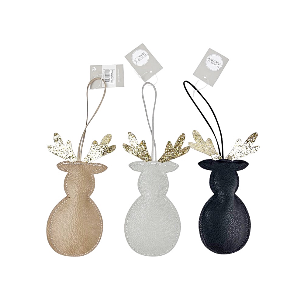 Baumanhänger Rentier 3er-Set Kunstleder