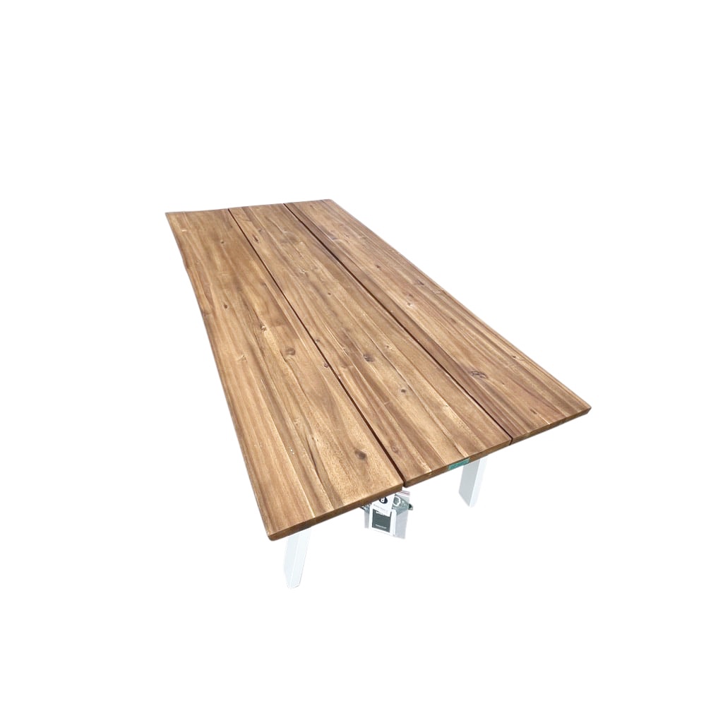Garten-Esstisch Oslo mit Metall-Beinen Akazienholz 100 x 200 cm