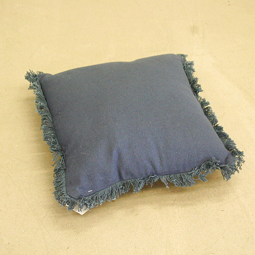 Kissen Prague Fransenabschluss mit Inlett ca. 40 x 40 cm Blau