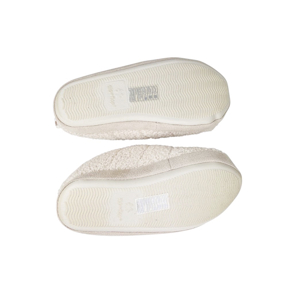 Fleece-Hausschuhe Home Booty 37 Flip Flop Beige