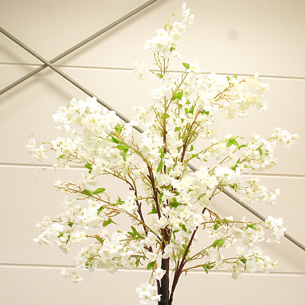 Kunstpflanze Kirschbaum Polyester Kunststoff weiss ca. H180 cm
