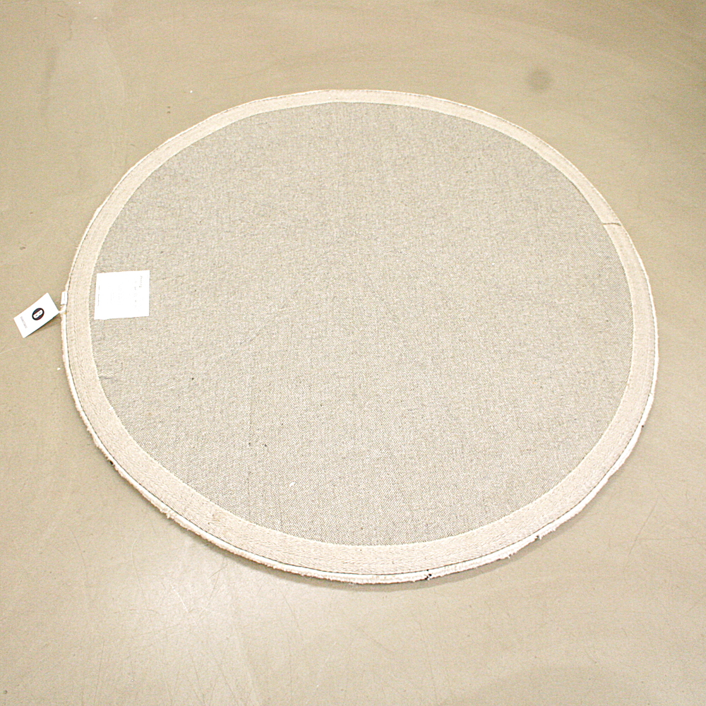Teppich Wolle Ø ca. 120 cm creme schwarz rund