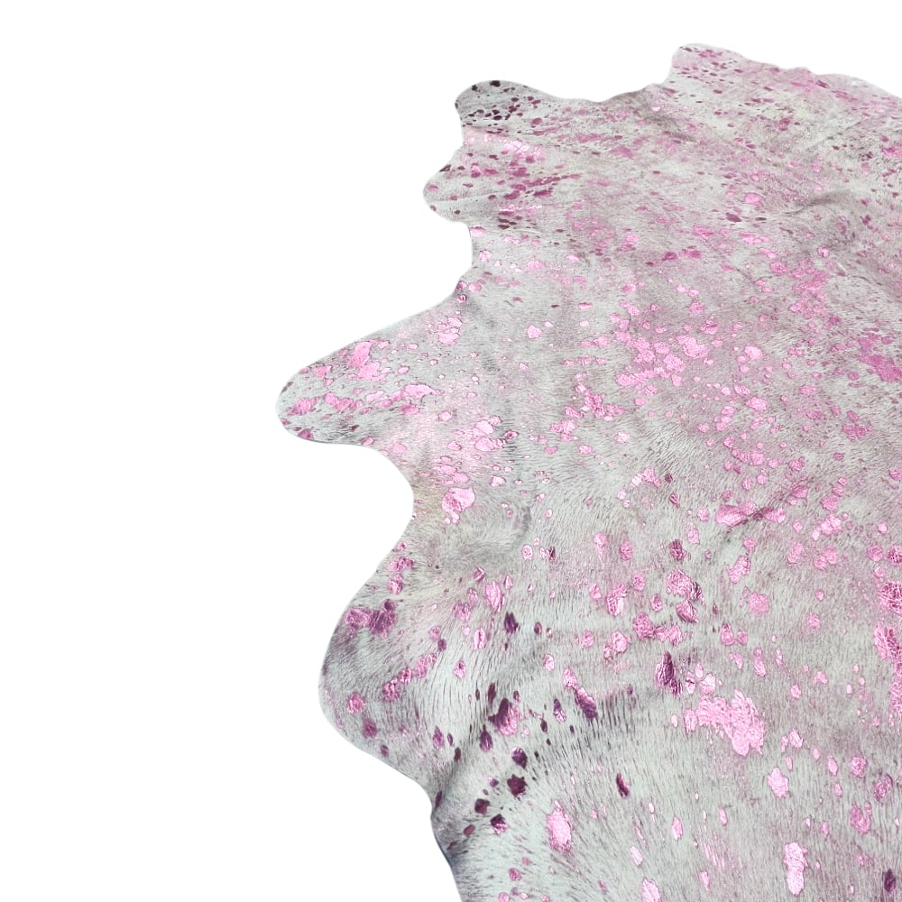 Felle Kuhfell pink metallic silberfarben ca. 2-3 m² groß