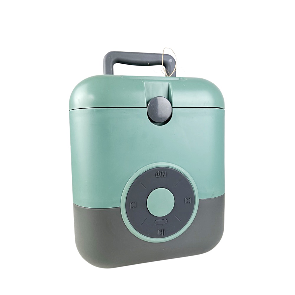 Kühlbox Lizzy mit Lautsprecher Grau Grün Outdoor