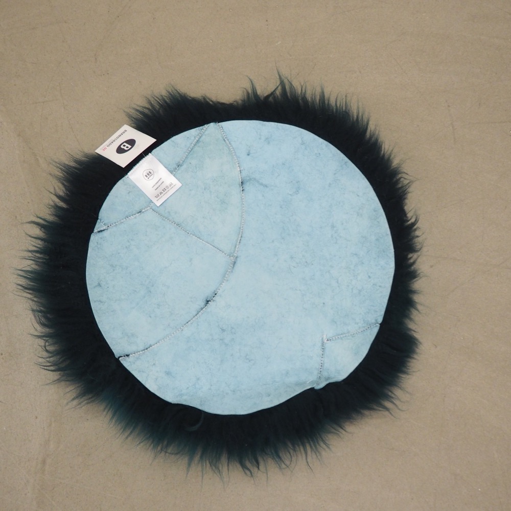 Schaffell-Sitzauflage Cody Ø 37 cm Stuhlauflage Petrol Sitzkissen