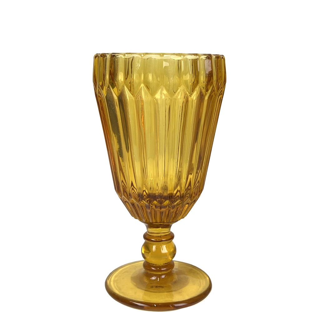 4x Wassergläser Fleuria gelb geriffelt ca. 300ml ca. 9x16cm