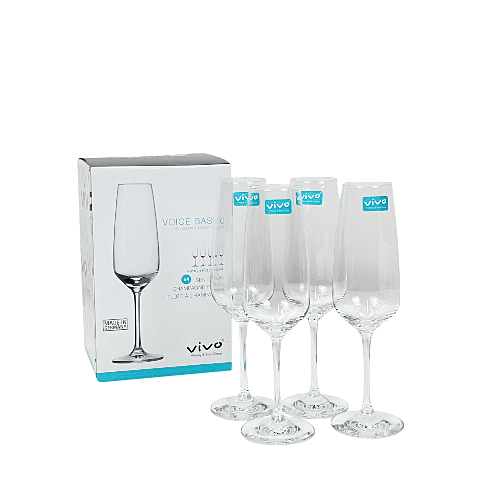 4 Kristall-Champagnergläser Vivo Basic